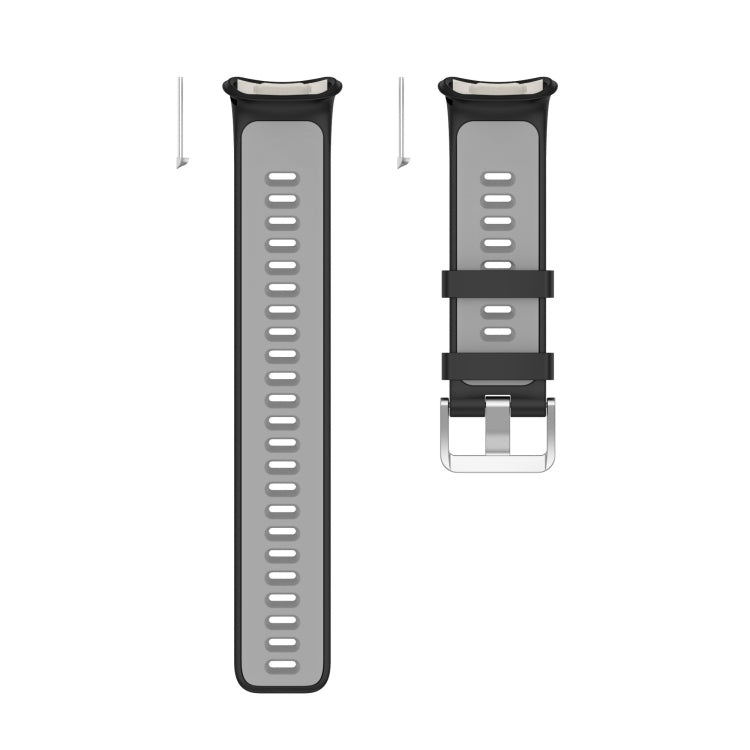 Two-color Silicone Watch Band for POLAR Vantage V2 with Original Raw Ears(Black+Gray) -  by buy2fix | Online Shopping UK | buy2fix