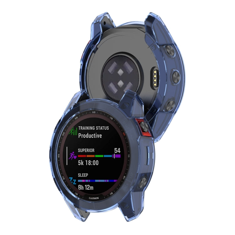 For Garmin Epix Gen2 Non-full Coverage Hollow TPU Watch Case(Transparent Blue) - Watch Cases by buy2fix | Online Shopping UK | buy2fix