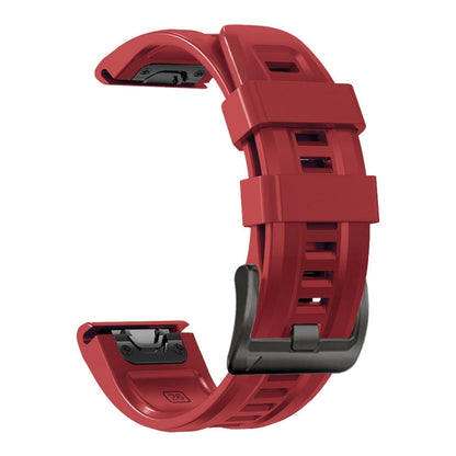 For Garmin Fenix 6 GPS 22mm Silicone Sport Pure Color Watch Band(Red) - Watch Bands by buy2fix | Online Shopping UK | buy2fix