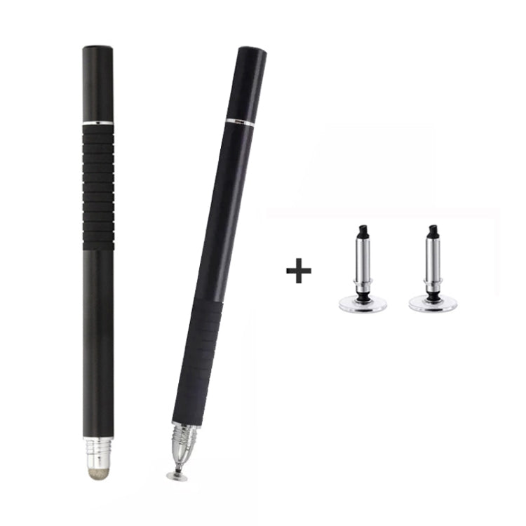 AT-31 Conductive Cloth Head + Precision Sucker Capacitive Pen Head 2-in-1 Handwriting Stylus with 2 Pen Head(Black) - Stylus Pen by buy2fix | Online Shopping UK | buy2fix