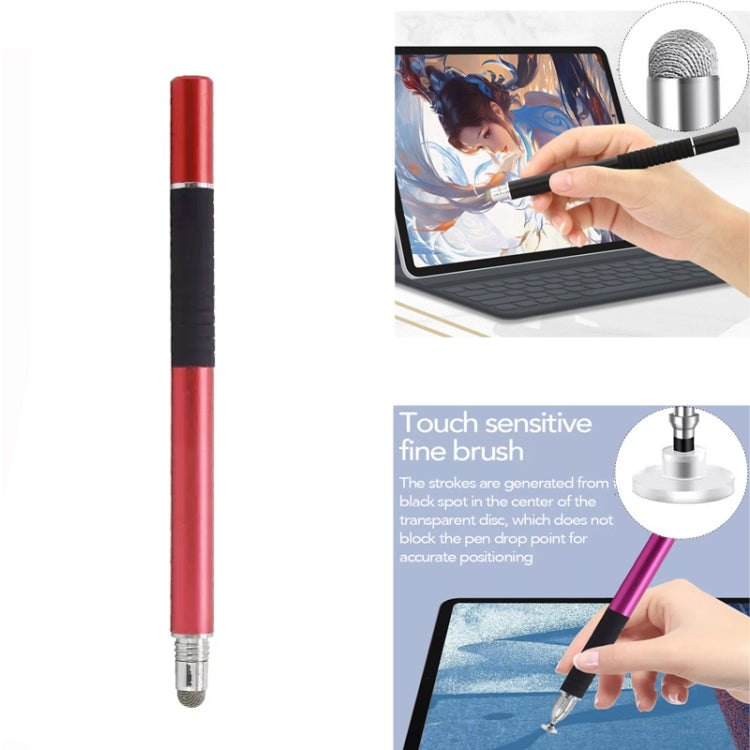 AT-31 Conductive Cloth Head + Precision Sucker Capacitive Pen Head 2-in-1 Handwriting Stylus with 2 Pen Head(Red) - Stylus Pen by buy2fix | Online Shopping UK | buy2fix