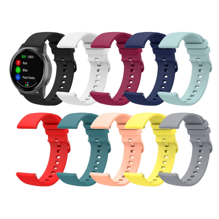 For Amazfit 3 22mm Solid Color Soft Silicone Watch Band(White) - Watch Bands by buy2fix | Online Shopping UK | buy2fix