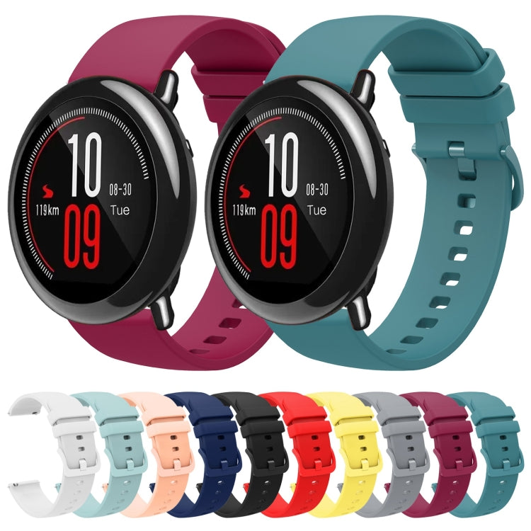 For Amazfit Pace 22mm Solid Color Soft Silicone Watch Band(Pink) - Watch Bands by buy2fix | Online Shopping UK | buy2fix