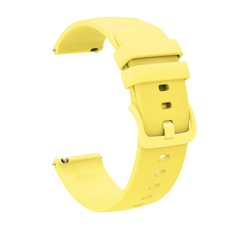 For Amazfit 2 Stratos 22mm Solid Color Soft Silicone Watch Band(Yellow) - Watch Bands by buy2fix | Online Shopping UK | buy2fix