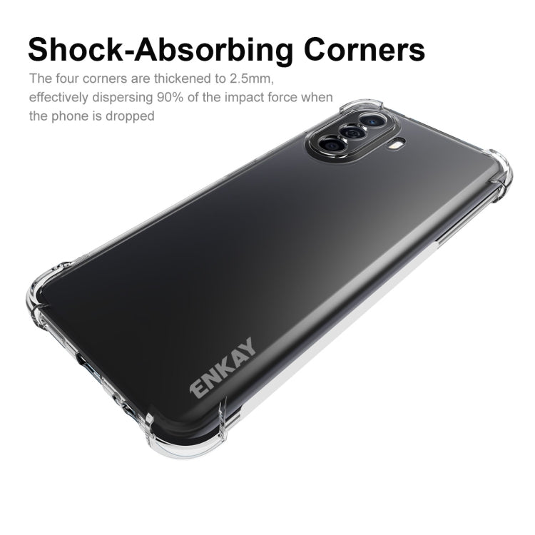 For Huawei Enjoy 50 4G / Nova Y70 Plus 4G Global ENKAY Clear TPU Shockproof Phone Case - Huawei Cases by ENKAY | Online Shopping UK | buy2fix