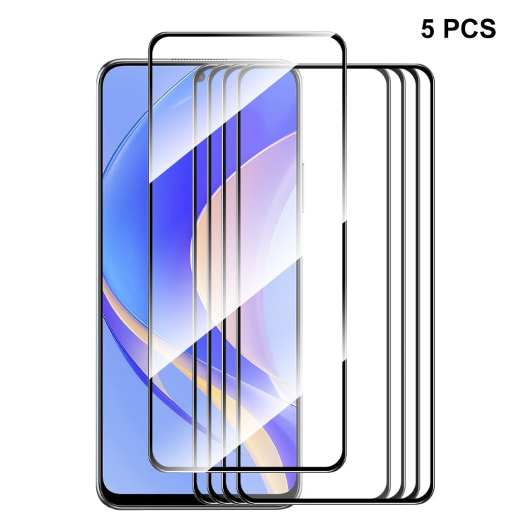 For Huawei Nova Y90 5pcs ENKAY Full Glue 0.26mm 9H 2.5D Tempered Glass Full Film - Huawei Tempered Glass by ENKAY | Online Shopping UK | buy2fix