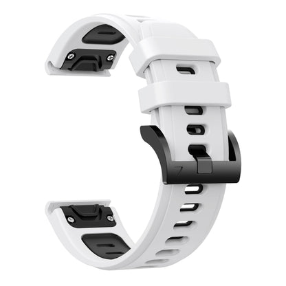 For Garmin EPIX Gen 2 22mm Two-Color Sports Silicone Watch Band(White+Black) - Watch Bands by buy2fix | Online Shopping UK | buy2fix