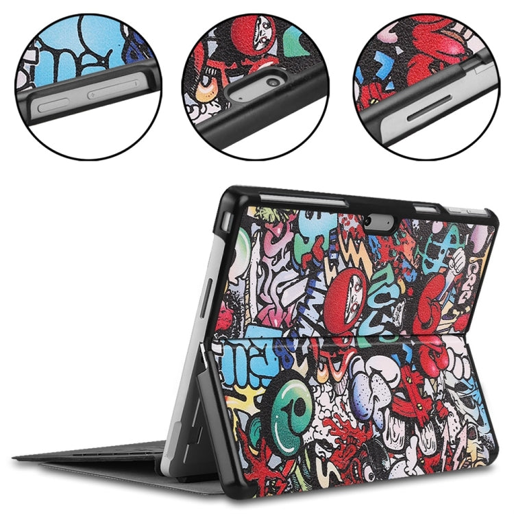 For Microsoft Surface Pro 9 JUNSUNMAY Custer Painted Stand Leather Tablet Case(Graffiti) - Microsoft by JUNSUNMAY | Online Shopping UK | buy2fix