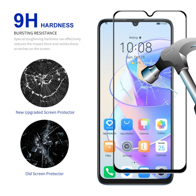 For Honor X7A 4G Global 2pcs ENKAY Hat-Prince Full Glue 0.26mm 9H 2.5D Tempered Glass Full Film - Honor Tempered Glass by ENKAY | Online Shopping UK | buy2fix