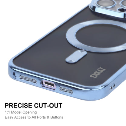 For iPhone 13 Pro ENKAY Electroplated MagSafe Shockproof TPU Phone Case with Lens Film(Light Blue) - iPhone 13 Pro Cases by ENKAY | Online Shopping UK | buy2fix