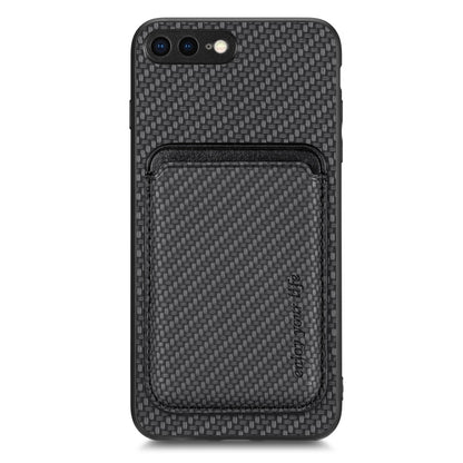 For iPhone 7 Plus / 8 Plus Carbon Fiber Leather Card Magsafe Magnetic Phone Case(Black) - More iPhone Cases by buy2fix | Online Shopping UK | buy2fix