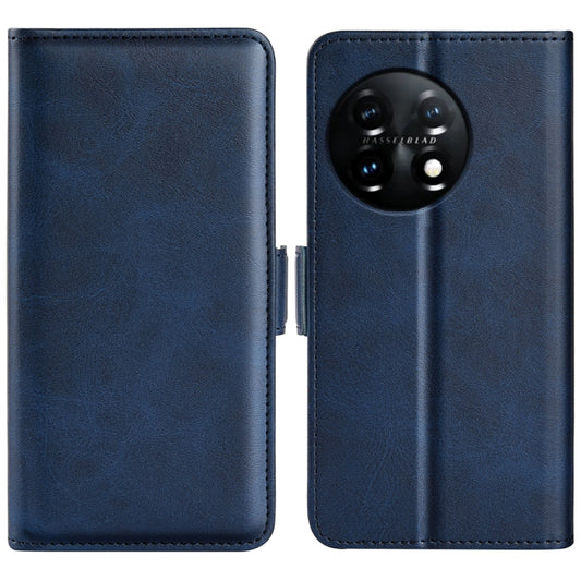 For OnePlus 11 Dual-side Magnetic Buckle Leather Phone Case(Dark Blue) - OnePlus Cases by buy2fix | Online Shopping UK | buy2fix