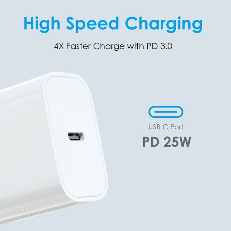 NORTHJO NOPD2501 PD 25W USB-C / Type-C Single Port Fast Charger, Plug Type:EU Plug(White) - USB Charger by NORTHJO | Online Shopping UK | buy2fix