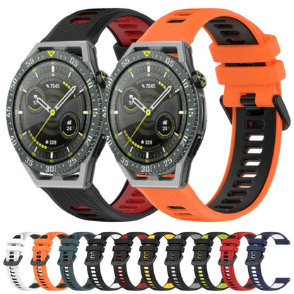 For Honor Watch GS 3i 22mm Sports Two-Color Silicone Watch Band(Black+Green) - Watch Bands by buy2fix | Online Shopping UK | buy2fix