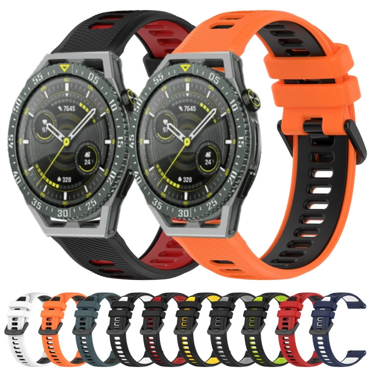 For Huawei GT2 46mm 22mm Sports Two-Color Silicone Watch Band(Red+Black) - Watch Bands by buy2fix | Online Shopping UK | buy2fix