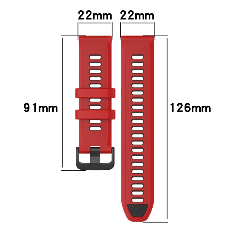 For Honor Watch GS 3 22mm Sports Two-Color Silicone Watch Band(Black+Red) - Watch Bands by buy2fix | Online Shopping UK | buy2fix
