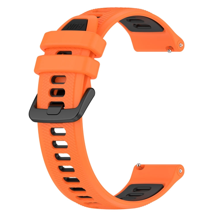 For Huawei GT2 46mm 22mm Sports Two-Color Silicone Watch Band(Orange+Black) - Watch Bands by buy2fix | Online Shopping UK | buy2fix