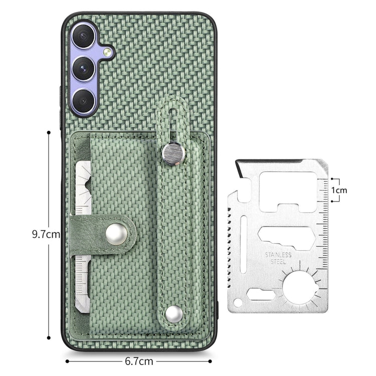 For Samsung Galaxy S25 Ultra 5G Wristband Kickstand Wallet Back Phone Case with Tool Knife(Green) - Galaxy S25 Ultra 5G Cases by buy2fix | Online Shopping UK | buy2fix