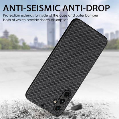 For Samsung Galaxy S25 5G Carbon Fiber Texture Leather Back Cover Phone Case(Black) - Galaxy Phone Cases by buy2fix | Online Shopping UK | buy2fix