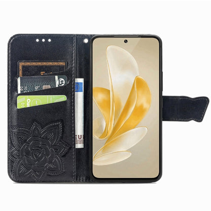 For vivo X100 Pro Butterfly Love Flower Embossed Leather Phone Case(Black) - X100 Pro Cases by imak | Online Shopping UK | buy2fix