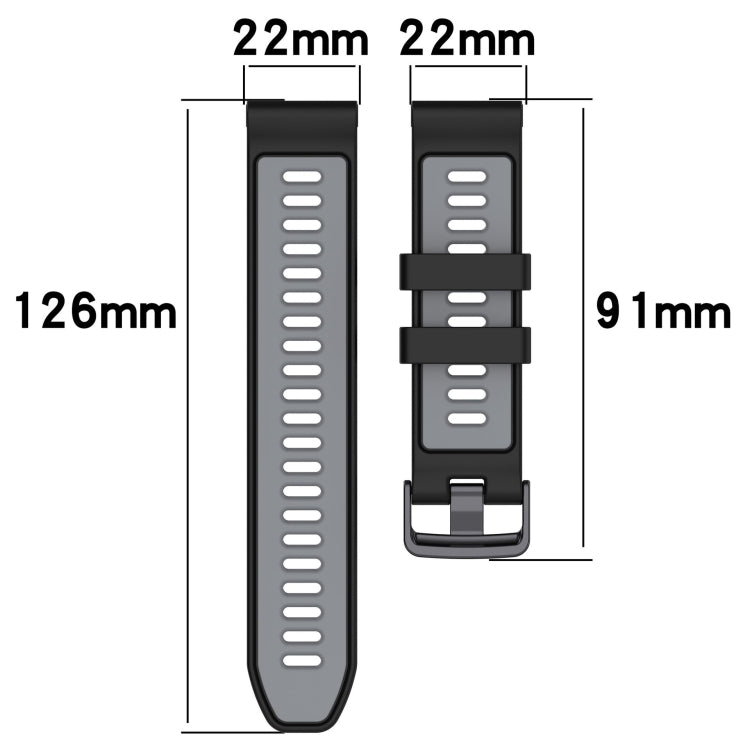 For Garmin Fenix 6 Solar Sports Two-Color Silicone Watch Band(Army Green+Black) - Watch Bands by buy2fix | Online Shopping UK | buy2fix