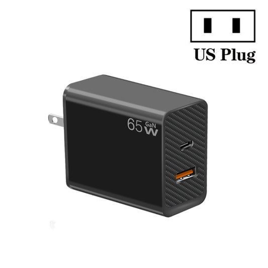 GaN PD48W Type-C PD3.0 + USB3.0 Fast Charger ，US Plug(Black) - USB Charger by buy2fix | Online Shopping UK | buy2fix