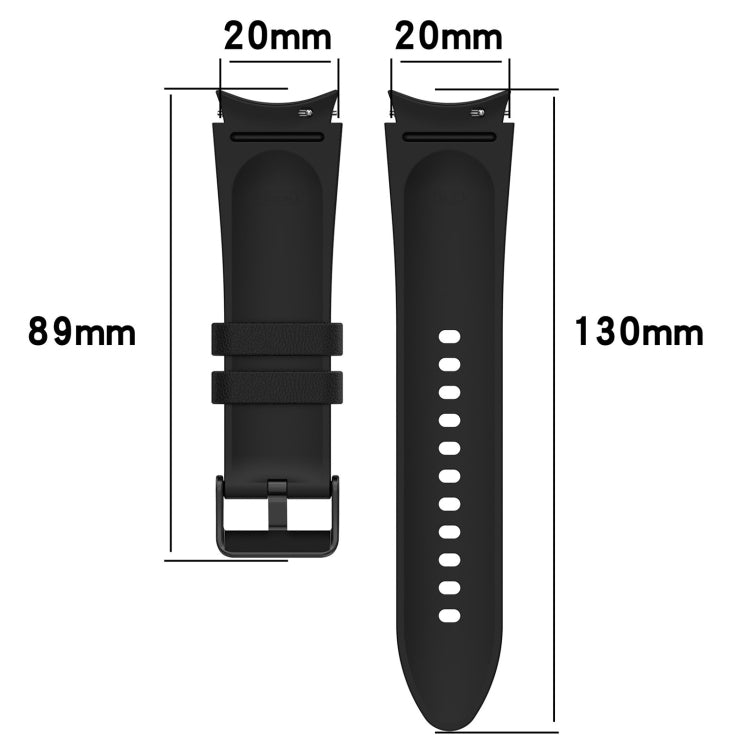 For Samsung Galaxy Watch 6 Classic Silicone Leather Black Buckle Watch Band(Midnight Blue) - Watch Bands by buy2fix | Online Shopping UK | buy2fix