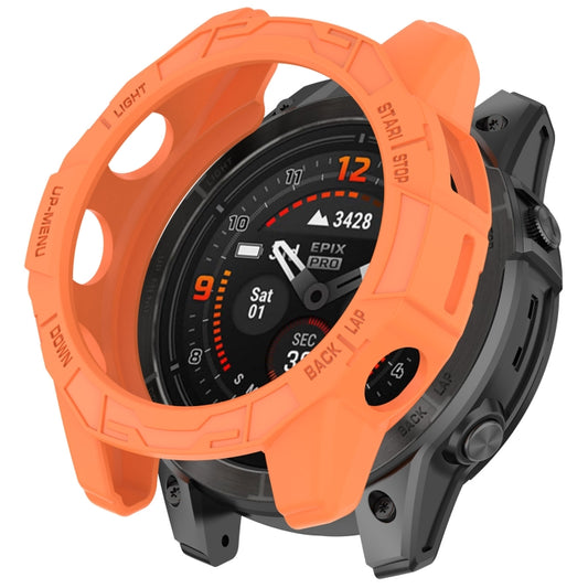 For Garmin Epix Pro / Epix Pro Gen 2 42mm / Fenix 7S / 7S Pro Armored TPU Half Wrapped Watch Protective Case(Orange) - Watch Cases by buy2fix | Online Shopping UK | buy2fix