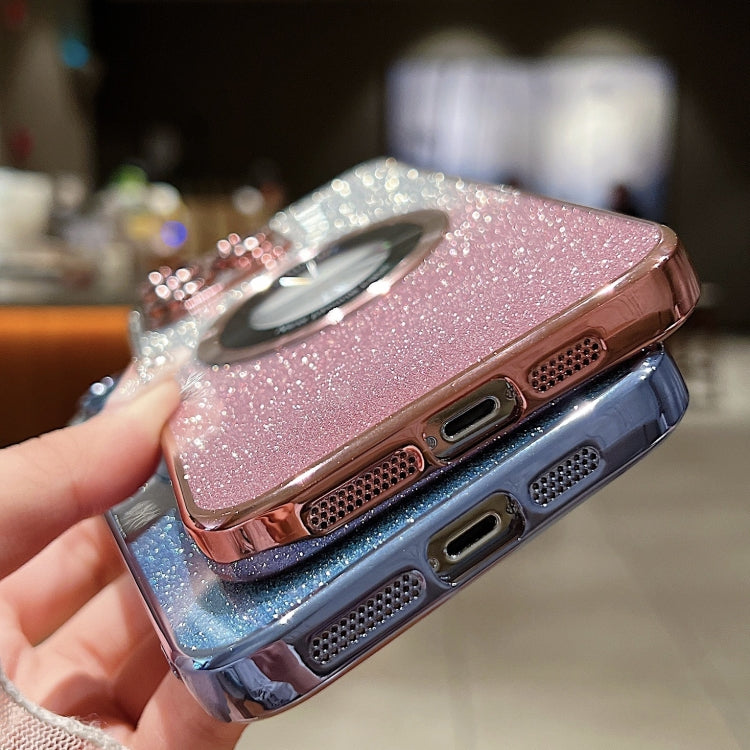 For iPhone 16 Plus Gradient Glitter Electroplating MagSafe TPU Phone Case(Gold) - iPhone 16 Plus Cases by buy2fix | Online Shopping UK | buy2fix