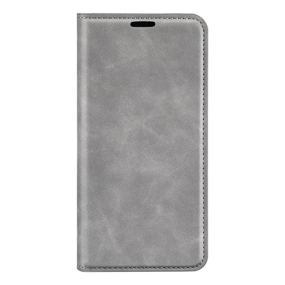 For Samsung Galaxy S25+ 5G Retro-skin Magnetic Suction Leather Phone Case(Grey) - Galaxy S25+ 5G Cases by buy2fix | Online Shopping UK | buy2fix