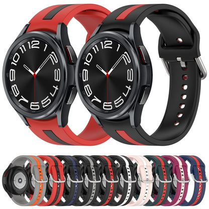 For Samsung Galaxy watch 5 Golf Edition Two-Color Silicone Watch Band(Red+Black) - Watch Bands by buy2fix | Online Shopping UK | buy2fix