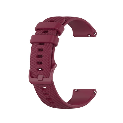 For Samsung Galaxy watch 5 Pro Golf Edition 20mm Checkered Silicone Watch Band(Wine Red) - Watch Bands by buy2fix | Online Shopping UK | buy2fix