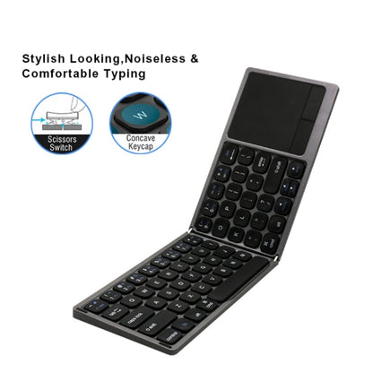 FK328T Cell Phone Tablet Laptop Wireless Bluetooth Keyboard Portable 3-Folded Keyboard - Wireless Keyboard by buy2fix | Online Shopping UK | buy2fix