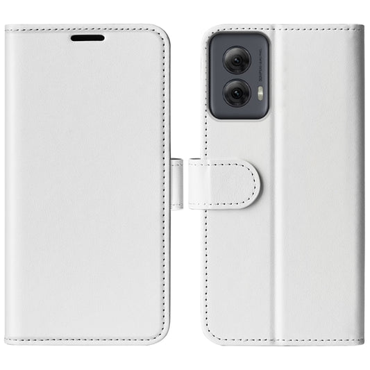 For Motolora Moto G Power 5G 2024 R64 Texture Horizontal Flip Leather Phone Case(White) - Motorola Cases by buy2fix | Online Shopping UK | buy2fix