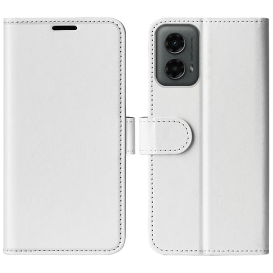 For Motolora Moto G 5G 2024 R64 Texture Horizontal Flip Leather Phone Case(White) - Motorola Cases by buy2fix | Online Shopping UK | buy2fix