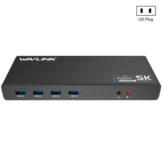 Wavlink UG69DK1 5K Type-C Dual Display USB 3.0 Video Gigabit Ethernet HDMI Docking Station, Plug:US Plug -  by WAVLINK | Online Shopping UK | buy2fix