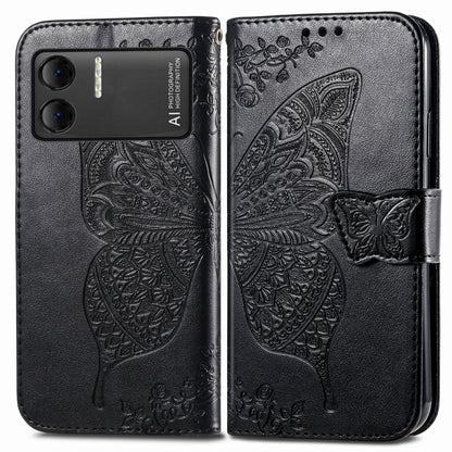 For DOOGEE X98 Pro / X98 Butterfly Love Flower Embossed Leather Phone Case(Black) - Doogee Cases by buy2fix | Online Shopping UK | buy2fix