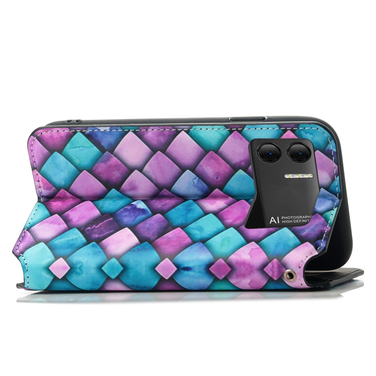 For DOOGEE X98 Pro / X98 CaseNeo Colorful Magnetic Leather Phone Case(Purple Scales) - Doogee Cases by buy2fix | Online Shopping UK | buy2fix