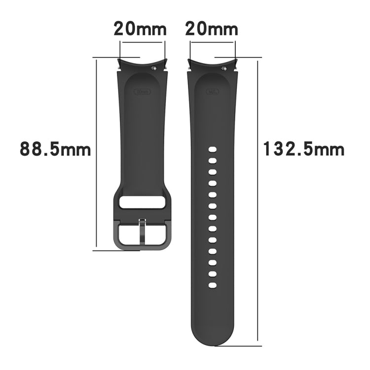 For Samsung Galaxy Watch6 44mm JUNSUNMAY Silicone Adjustable Strap + Full Coverage PMMA Screen Protector Kit(Grey) - Watch Bands by JUNSUNMAY | Online Shopping UK | buy2fix