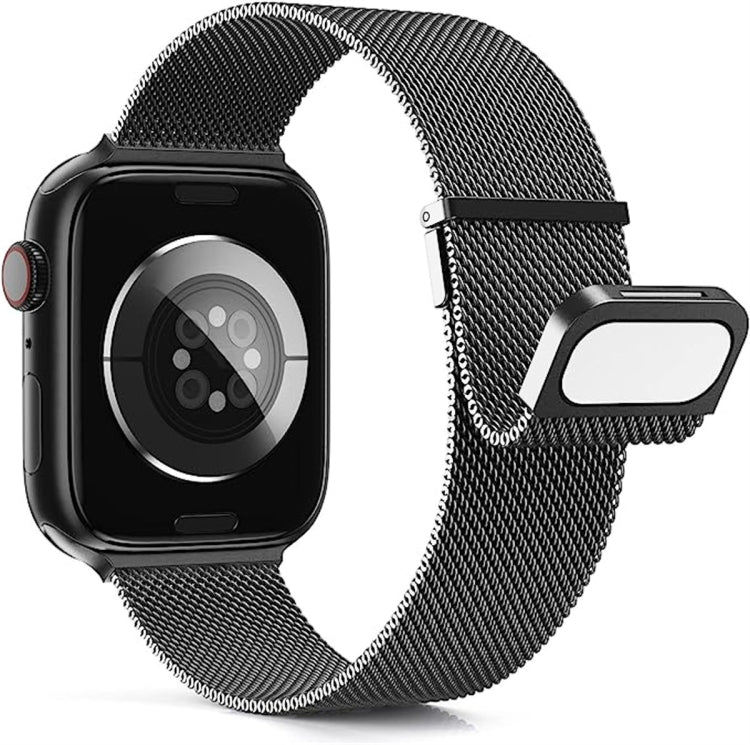 For Apple Watch 8 41mm Milan Double Magnetic Steel Mesh Watch Band(Gray) - Watch Bands by buy2fix | Online Shopping UK | buy2fix