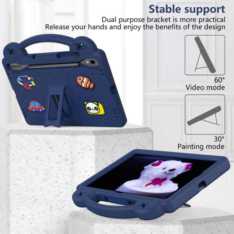 For Samsung Galaxy Tab S8 X700 Handle Kickstand Children EVA Shockproof Tablet Case(Navy Blue) - Galaxy Tab S8 Cases by buy2fix | Online Shopping UK | buy2fix