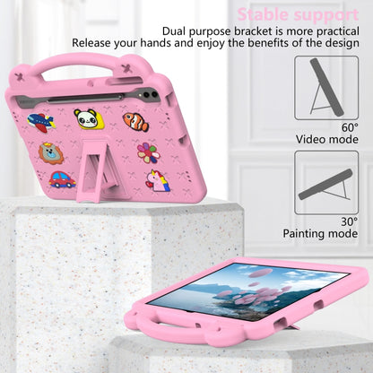 For Samsung Galaxy Tab S9 FE+ 12.4 X610N Handle Kickstand Children EVA Shockproof Tablet Case(Pink) - Galaxy Tab S9 FE+ by buy2fix | Online Shopping UK | buy2fix