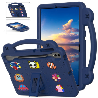 For Samsung Galaxy S7 FE 12.4 T730 / T736 Handle Kickstand Children EVA Shockproof Tablet Case(Navy Blue) - Galaxy Tab S7 FE by buy2fix | Online Shopping UK | buy2fix