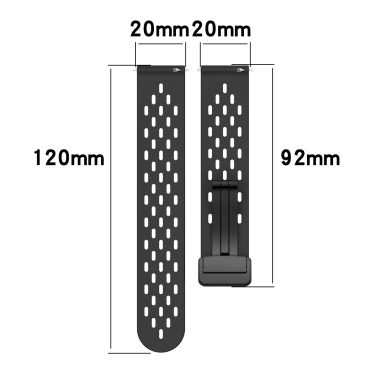 For Amazfit GTS 2 20mm Folding Magnetic Clasp Silicone Watch Band(White) - Watch Bands by buy2fix | Online Shopping UK | buy2fix