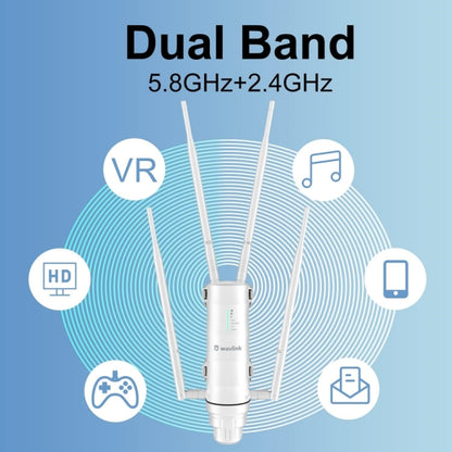 WAVLINK WN572HG3 With 4x7dBi Antenna AC1200 Outdoor WiFi Extender Wireless Routers, Plug:EU Plug - Wireless Routers by buy2fix | Online Shopping UK | buy2fix