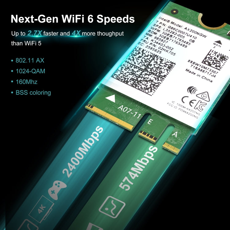 WAVLINK WN675X2M 2.4GHz/5GHz Dual Band WiFi 6 AX3000 M.2 Module BT5.2  Network Card - USB Network Adapter by WAVLINK | Online Shopping UK | buy2fix
