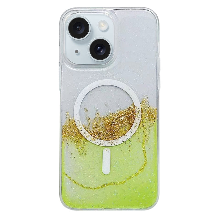 For iPhone 15 Plus MagSafe Gilding Hybrid Clear TPU Phone Case(Green) - iPhone 15 Plus Cases by buy2fix | Online Shopping UK | buy2fix
