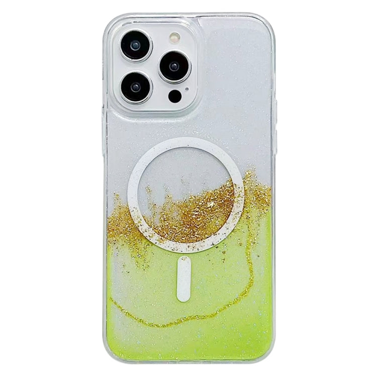 For iPhone 12 Pro Max MagSafe Gilding Hybrid Clear TPU Phone Case(Green) - iPhone 12 Pro Max Cases by buy2fix | Online Shopping UK | buy2fix