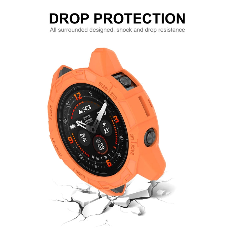 For Garmin Epix Pro 42mm / Fenix 7S / 7S Pro ENKAY Hat-Prince TPU Armor Designed Watch Protective Case(Orange) - Watch Cases by ENKAY | Online Shopping UK | buy2fix