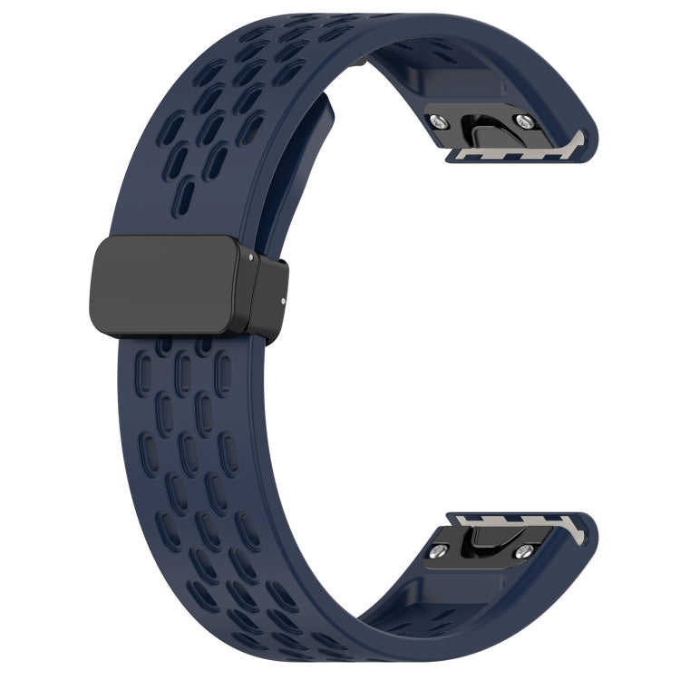 For Garmin Enduro 2 / Enduro Quick Release Holes Magnetic Buckle Silicone Watch Band(Dark Blue) - Watch Bands by buy2fix | Online Shopping UK | buy2fix